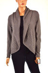 Alfani Women's Shawl Collar Long Sleeves Gray Ribbed Knit Cardigan Shrug Top XS