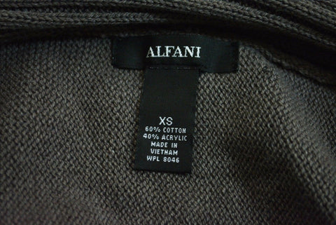 Alfani Women's Shawl Collar Long Sleeves Gray Ribbed Knit Cardigan Shrug Top XS
