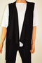 Calvin Klein Women's Stretch Black Draped Faux-Suede Knit Cardigan Shrug Plus 2X
