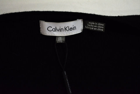 Calvin Klein Women's Stretch Black Draped Faux-Suede Knit Cardigan Shrug Plus 2X
