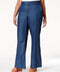 New Melissa McCarthy Seven7 Women Blue Navy-Wash Flare Denim Jeans Plus Size 20W