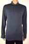 Tasso Elba Men's Henley Long Sleeve Cotton Gray Paisley Trim Polo Rugby Shirt S - evorr.com