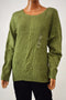 Karen Scott Women's Crew-Neck Long Sleeves Green Marl Cable-Knit Sweater Top XL
