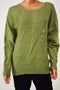 Karen Scott Women's Crew-Neck Long Sleeves Green Marl Cable-Knit Sweater Top XL