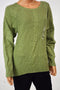 Karen Scott Women's Crew-Neck Long Sleeves Green Marl Cable-Knit Sweater Top XL