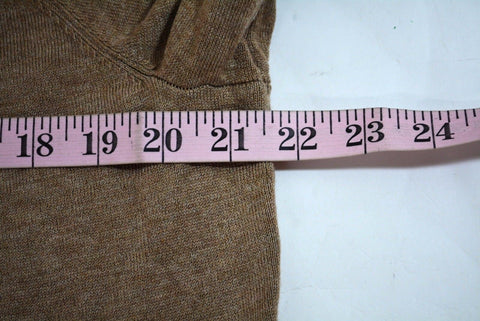 JM Collection Women's Open Front Brown Button Cuff Knit Duster Cardigan Shrug L