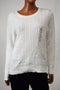 Karen Scott Women's Long-Sleeve White  Crew-Neck Cable-Knit Sweater Top L