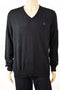 Polo Ralph Lauren Men's Long-Sleeve Black Merino Wool V-Neck Pullover Sweater L