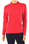 New Karen Scott Women's Long Sleeves Mock-Neck Cotton Red Rib-Knit Sweater Top M