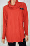 JM Collection Women's Cowl Neck Long Sleeve Buckled Red Knit Tunic Sweater Top S