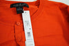 August Silk Women Long-Sleeve Silk Blend Orange Button Down Cardigan Shrug Top L - evorr.com