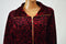 New Karen Scott Women's Wing Collar Full Zip Red Printed Velour Jacket Coat  XL
