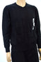 New John Ashford Men's Long-Sleeve Black Striped Ribbed Cotton V-Neck Sweater L - evorr.com