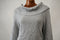 Style&Co Women Long Slv Gray Fold-over Off The Shoulder Cable Knit Sweater Top L - evorr.com