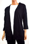 New Karen Scott Women's Open-Front 3/4 Sleeve Cotton Black Cardigan Shrug Top M