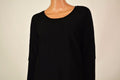 Style&Co Women Scoop-Neck Dolman Slv Black Chiffon-Hem Knit Poncho Sweater Top L - evorr.com