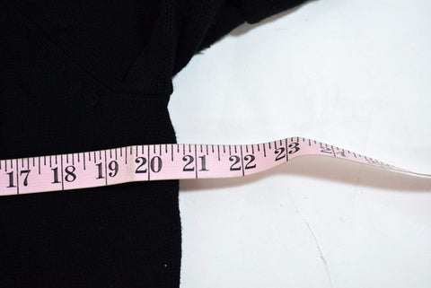 Karen Scott Women's Long Sleeve Black Collar Zip-Front Knit Cardigan Shrug Top M