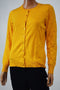 August Silk Women Long Sleeve Silk Blend Yellow Button-Down Cardigan Shrug Top M
