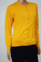 August Silk Women Long Sleeve Silk Blend Yellow Button-Down Cardigan Shrug Top M