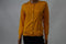August Silk Women Long Sleeve Silk Blend Yellow Button-Down Cardigan Shrug Top M
