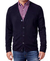 Weatherproof Men's Long-Sleeve Blue Solid V-Neck Button-Front Cardigan Sweater M