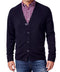 Weatherproof Men's Long-Sleeve Blue Solid V-Neck Button-Front Cardigan Sweater M