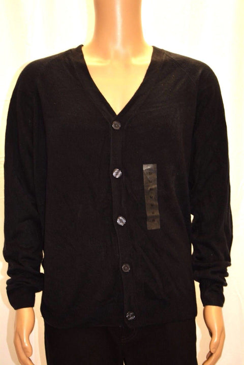Weatherproof Men's Long-Sleeve Blue Solid V-Neck Button-Front Cardigan Sweater M