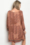 Ladies fashion multi color scoop neckline shift dress - evorr.com