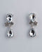 2" Long Clear Double Teardrop Earrings