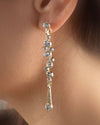 2.5” Rhinestone Decorated Tussled Drop Earrings