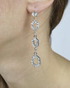 3-Tiered Hexagonal Crystal Dangle Earring