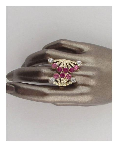 Adjustable rhinestone fan ring - evorr.com