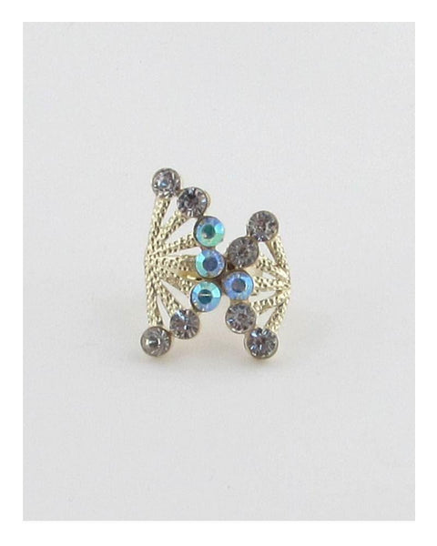 Adjustable rhinestone fan ring - evorr.com