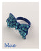 Adjustable multi color rhinestone bow ring