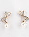 Beaded Crystal Studded Bow Earring - evorr.com