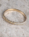 Beaded Two-row Crystal Metal Bangle Bracelet