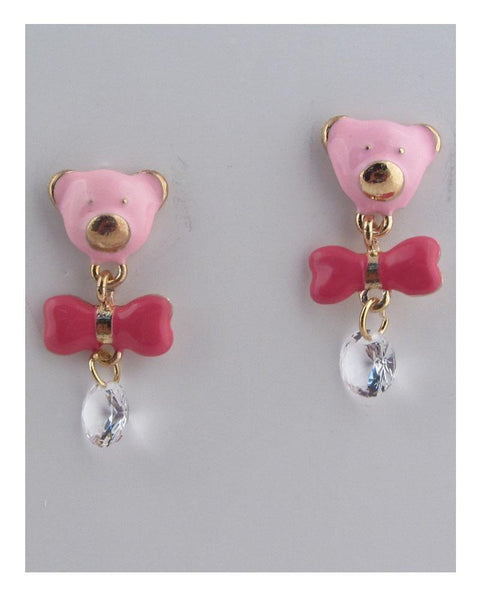 Bear face and bow earrings - evorr.com