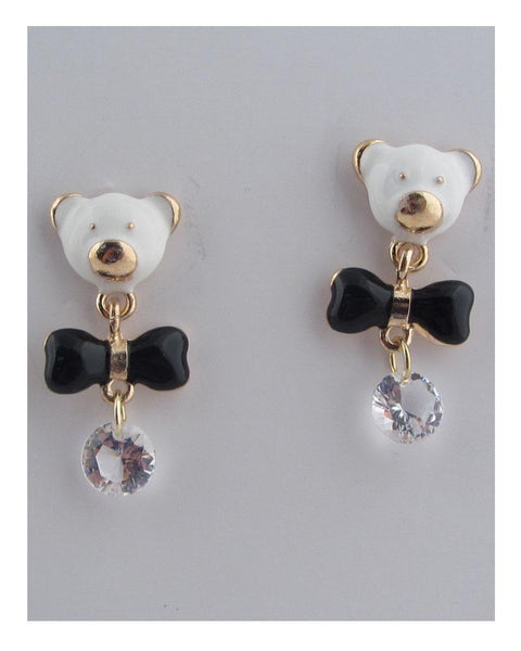 Bear face and bow earrings - evorr.com