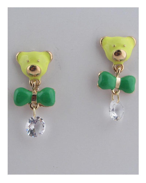 Bear face and bow earrings - evorr.com