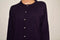 Karen Scott Womens Button Down Long Sleeves Purple Rib Trim Cardigan Shrug Top M