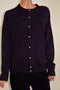 Karen Scott Womens Button Down Long Sleeves Purple Rib Trim Cardigan Shrug Top M