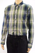 New American Rag Cie Men's Long-Sleeves Button Front Green Plaid Dress Shirt L - evorr.com