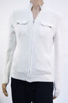 Alfani Men's Cotton Light Gray Textured Full Zip Regular Fit Cardigan Sweater S