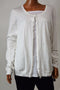 Karen Scott Women's Long-Sleeve White Pointelle Knit Cardigan Sweater Top 2XL
