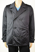$228 New Nautica Men Black Notch Collar Double Breasted Stealth Peacoat Jacket S - evorr.com