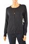 CeCe by Cynthia Steffe Women Button-Down Long Sleev Black Cardigan Sweater Top M