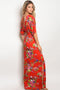 Ladies gathered waistline floral print maxi dress - evorr.com