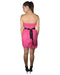 Women's 3D Floral Pattern Tube Neckline Belted Mini Fashion Dress Fuchsia Pink - evorr.com