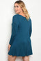 Women's Plus size scoop neckline jersey knit skater dress - evorr.com