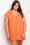 Women's Plus size V-neckline crochet details skater dress - evorr.com